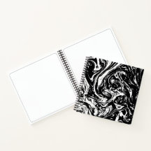 Spiral-Notebook im schwarzen und weißen Marmorstil