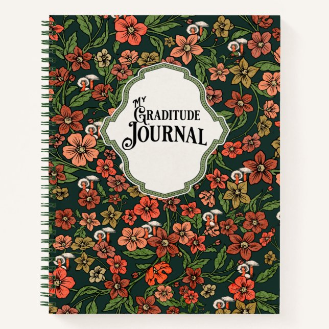 Spiral Notebook Journal Floral Notizbuch (Vorderseite)