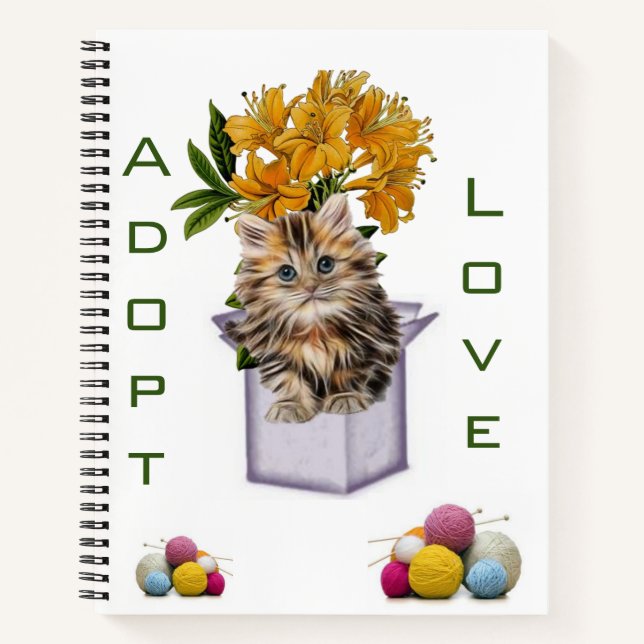 Spiral Notebook Kitten Cat AdoptionGarn Cat Condo Notizbuch (Vorderseite)