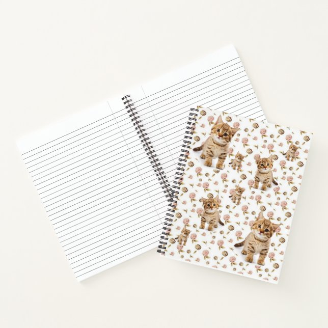 Spiral Notebook Kittens floral Notizbuch (Innenseite)