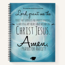 Spiral-Notebook mit einem Gebet für Angst Notizbuch