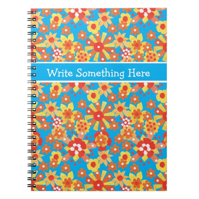 Spiral-Notebook oder -Journal: Ditzy Orange-Blume Notizblock (Vorderseite)
