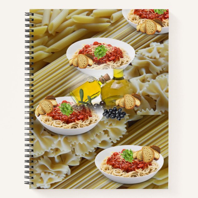 Spiral Notebook Pasta Olivenöl Brot Notizbuch (Vorderseite)
