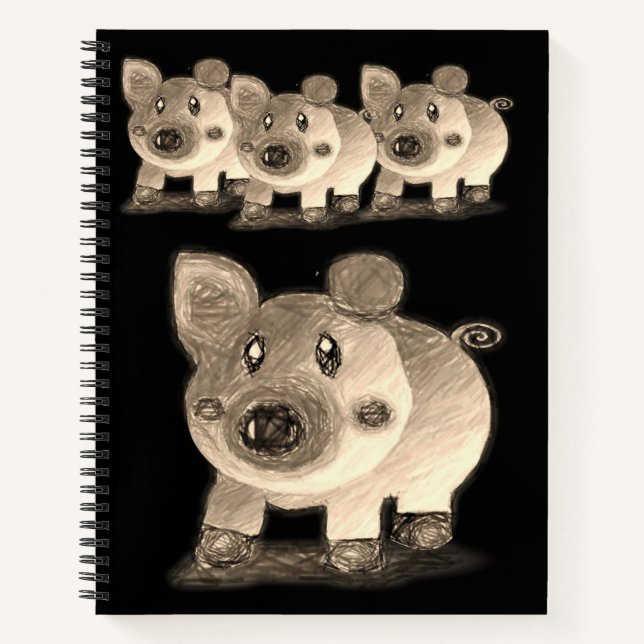 Spiral Notebook Pig Notizbuch (Vorderseite)