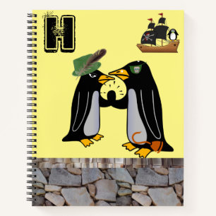 Spiral Notebook Pinguin Pirate Ship Notizbuch