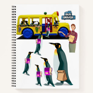 Spiral Notebook Pinguin School Driver Notizbuch