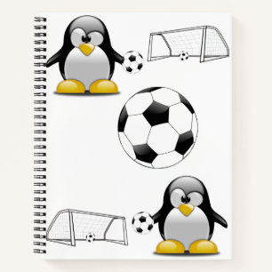 Spiral Notebook Pinguin Soccer Ball Notizbuch