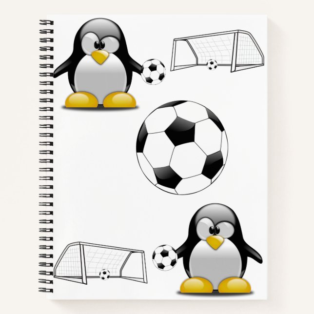 Spiral Notebook Pinguin Soccer Ball Notizbuch (Vorderseite)
