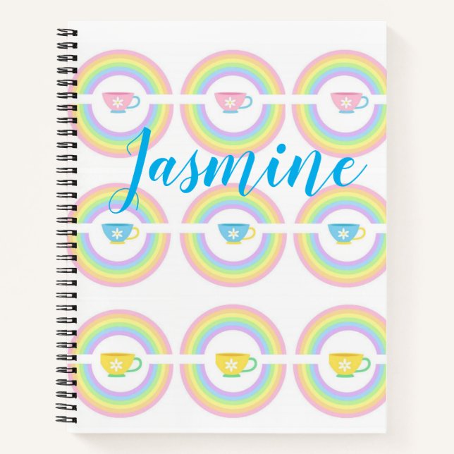 Spiral Notebook Rainbow Teacup Notizbuch (Vorderseite)