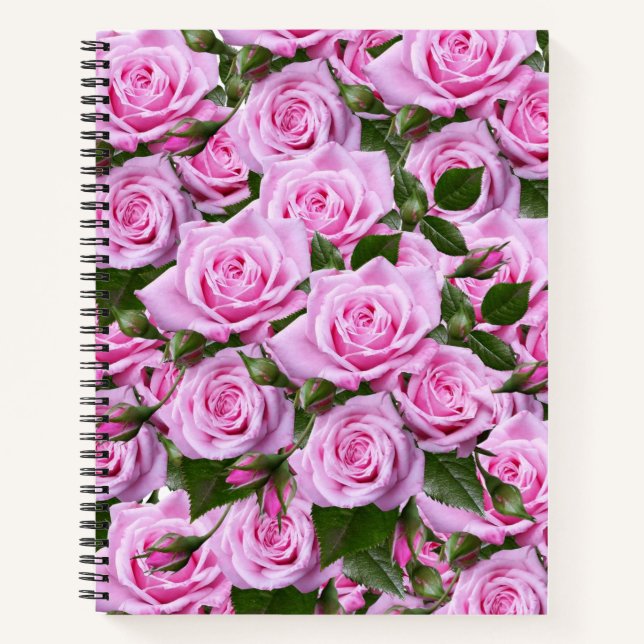 Spiral Notebook Roses Roses Bloral Notizbuch (Vorderseite)