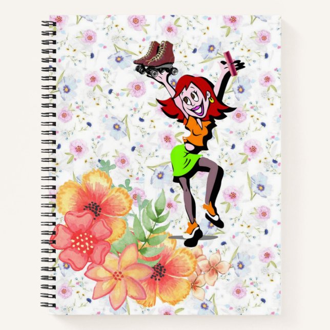 Spiral Notebook Skaten Floral Notizbuch (Vorderseite)