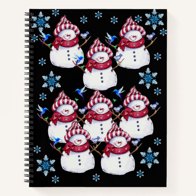 Spiral Notebook Snowman Notizbuch (Vorderseite)