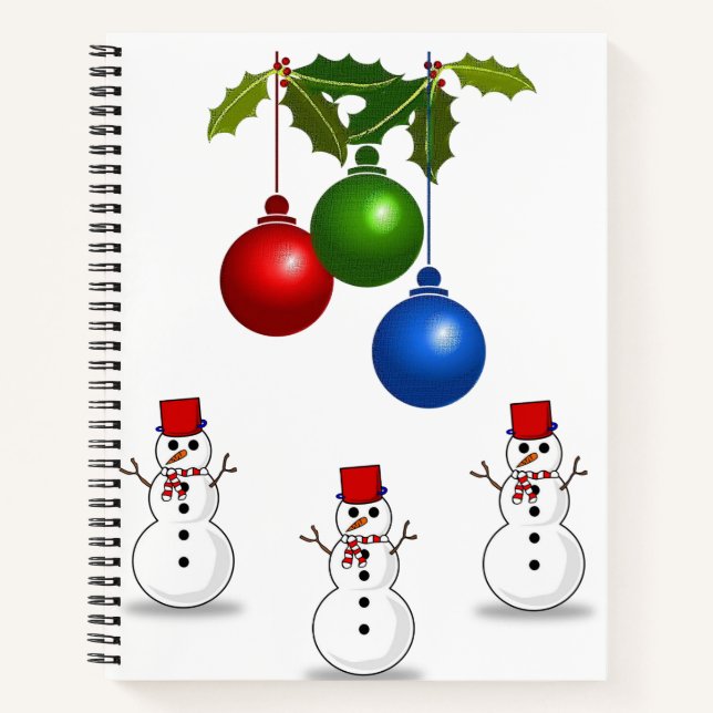Spiral Notebook Snowman Notizbuch (Vorderseite)