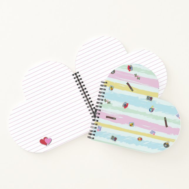 Spiral Notebook – Sports & Stripes Pastel Racing  Notizbuch (Innenseite)