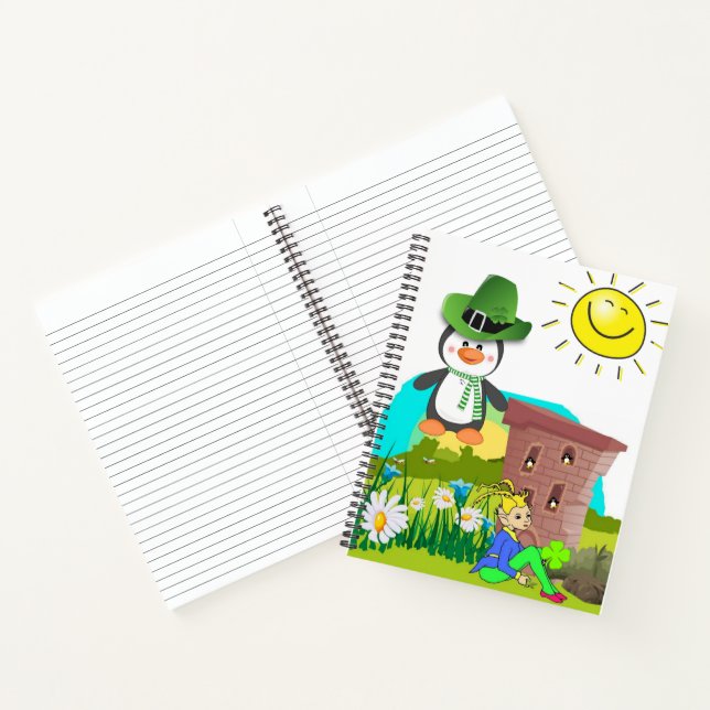 Spiral Notebook St. Patrick's Day Penguin Notizbuch (Innenseite)