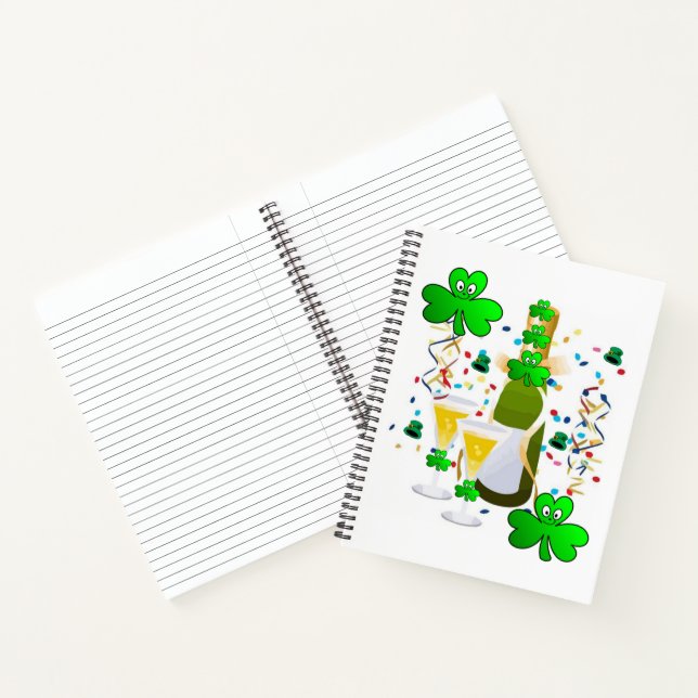 Spiral Notebook St. Patrick's Rainbow ShamrockWine Notizbuch (Innenseite)