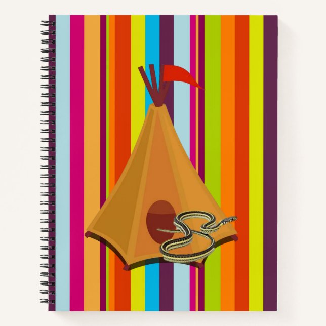 Spiral Notebook Stripe Zelt Schlange Notizbuch (Vorderseite)