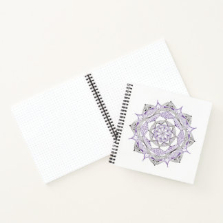 Spiral Notebook w/ Purple Mandala Design Notizbuch