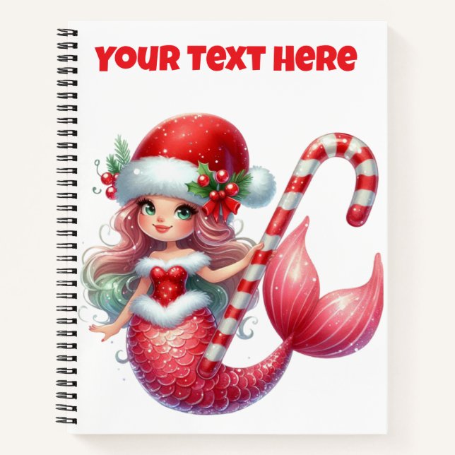 Spiral Notebook-Weihnachten Mermaid Journal Notizbuch (Vorderseite)