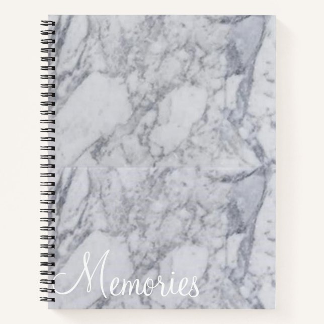 Spiral Notebook White Marble Notizbuch (Vorderseite)