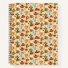 Spiral notebook with a vibrant cover featuring notizbuch