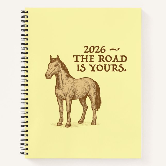 Spiral Notebook with motivational text and horse Notizbuch (Vorderseite)