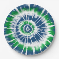 Spiral-Party-Platte mit blauer und grüner Gefärbte
