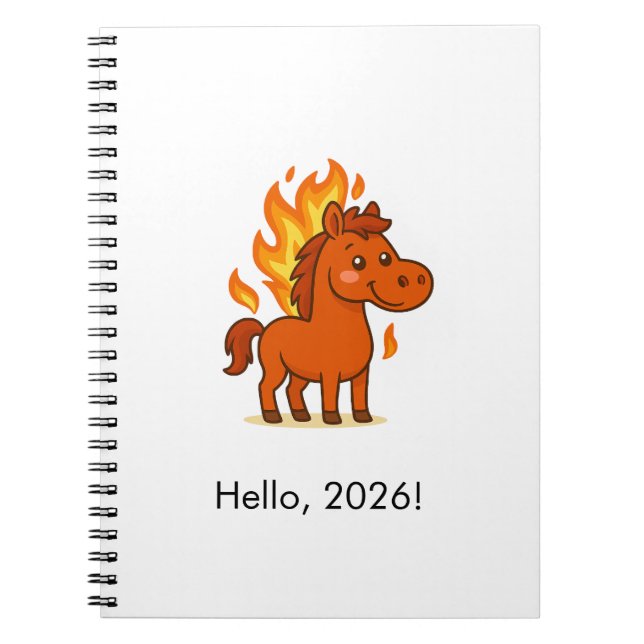 Spiral Photo Notebook with a red horse Notizblock (Vorderseite)