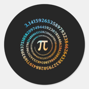 Spiral Pi Day Retro Pi Nummer 3.14 Symbol Pi Tag M Runder Aufkleber