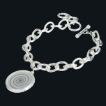 Spiral Pi Klicken Sie auf Anpassen, um die Farbe G Charm Armband<br><div class="desc">Ein Pi-Symbol und Ziffern in einer grafischen Spirale-Mode auf einem grauen Hintergrund präsentiert, können Sie leicht an die Farbe Ihrer Wahl anpassen. Achten Sie darauf, die Farbe für die Vorderseite und Rückseite von Produkten mit zwei Seiten oder mehreren Elementen anzupassen. Ändern Sie einfach die Farbe des grauen Hintergrunddesigns von der...</div>