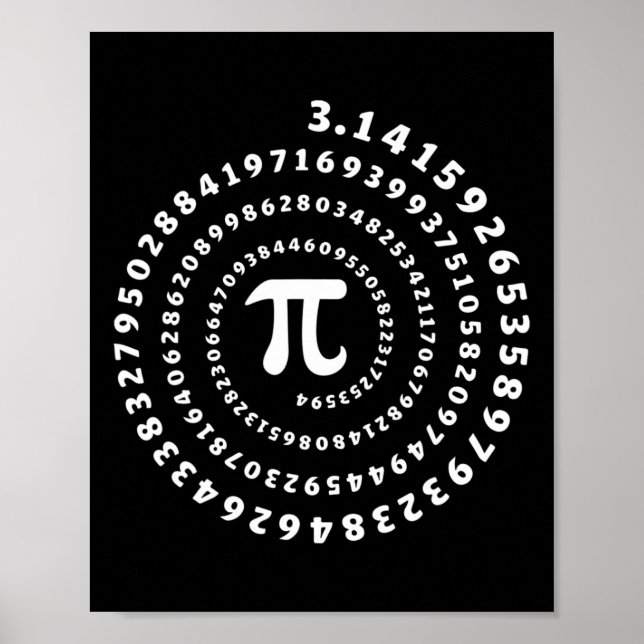 Spiral Pi Shirt Pi Day Math Lover Poster (Vorne)