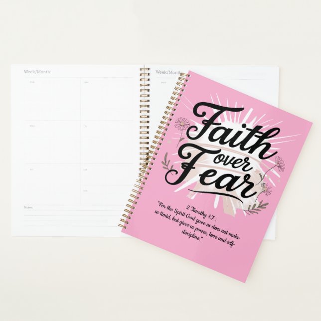 Spiral Planner with 2 Timothy 1:7Bible Verse Planer (Anzeige)