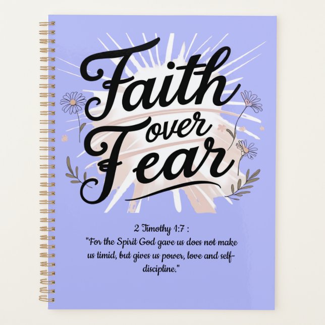 Spiral Planner with 2 Timothy 1:7Bible Verse Planer (Vorderseite)