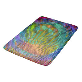 Spiral Rainbow mit Relief und chaotischen Streifen Badematte