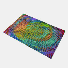 Spiral Rainbow mit Relief und chaotischen Streifen Fußmatte