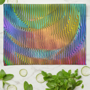 Spiral Rainbow mit Relief und chaotischen Streifen Geschirrtuch