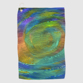 Spiral Rainbow mit Relief und chaotischen Streifen Golfhandtuch