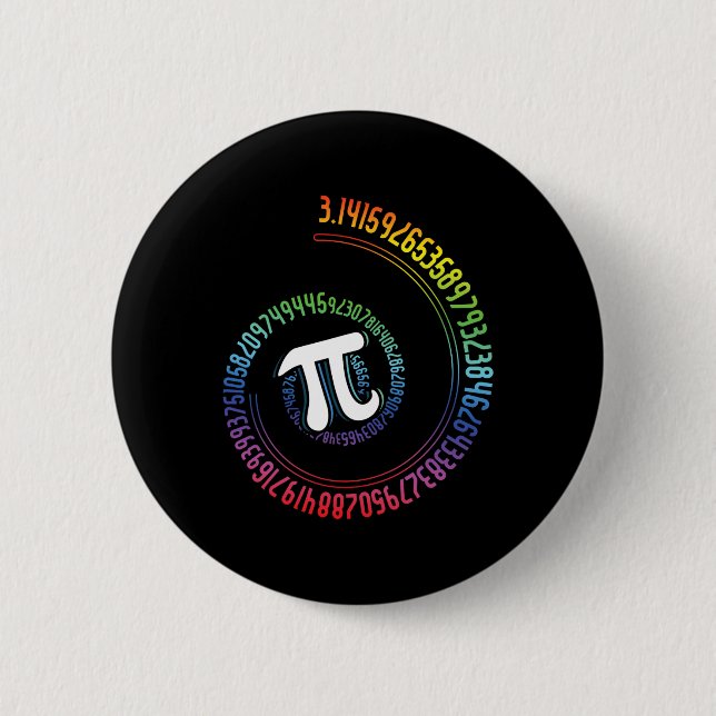 Spiral Rainbow Nerd Mah Geek Mathematiker Pi Day Button (Vorderseite)