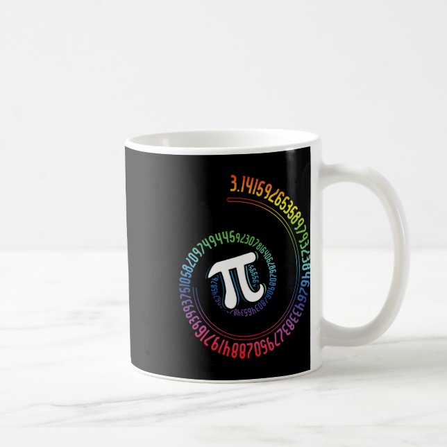 Spiral Rainbow Nerd Mah Geek Mathematiker Pi Day Kaffeetasse (Rechts)