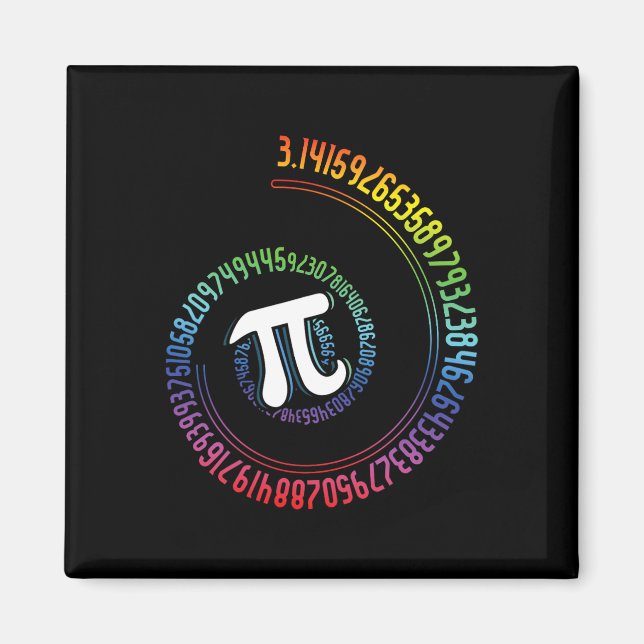 Spiral Rainbow Nerd Mah Geek Mathematiker Pi Day Magnet (Vorne)