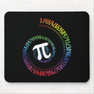 Spiral Rainbow Nerd Mah Geek Mathematiker Pi Day Mousepad
