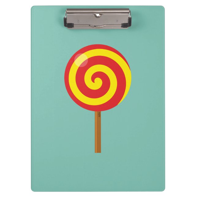 Spiral Red Yellow Lollipop Klemmbrett (Vorderseite)