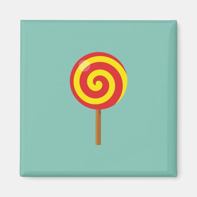 Spiral Red Yellow Lollipop Magnet (Vorne)
