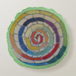 Spiral-Regenbogen-Mosaik-Yoga-Rundkissen Rundes Kissen
