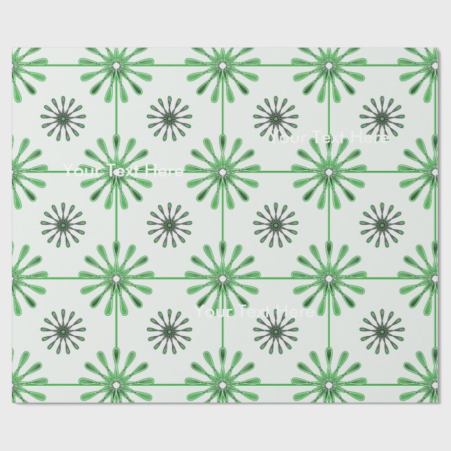 Spiral Retro Blume Wählen Sie Ihre Hintergrundfarb Geschenkpapier (Flach)