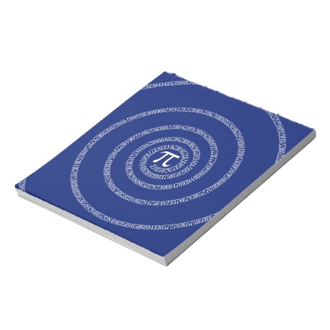 Spiral Rings for Pi on Navy Blue Notizblock (Rotiert)