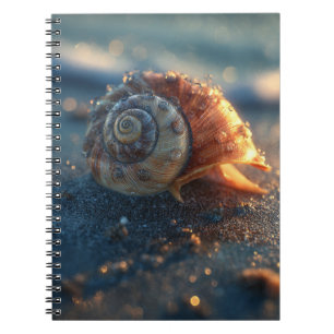Spiral Seashell Golden Light Notebook Notizblock