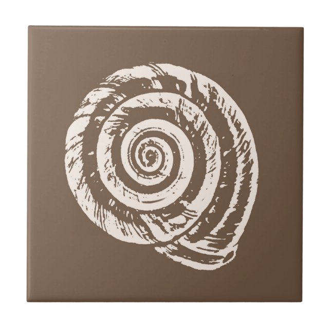 Spiral Seashell, Taupe Tan und Creme / Beige Fliese (Vorderseite)