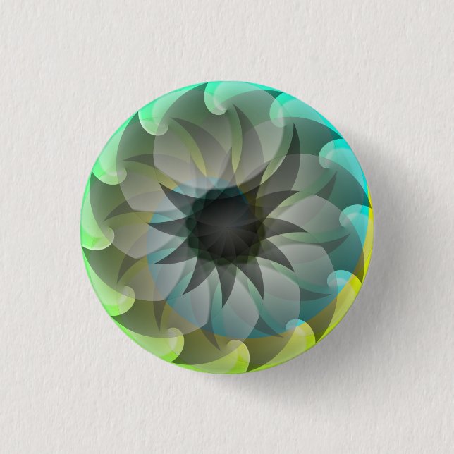 Spiral Shark Pinback Button von Kenneth Yoncich (Vorderseite)