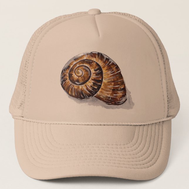 Spiral Snail Muschel Truckerkappe (Vorderseite)